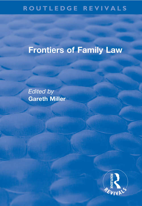 Book cover of Frontiers of Family Law