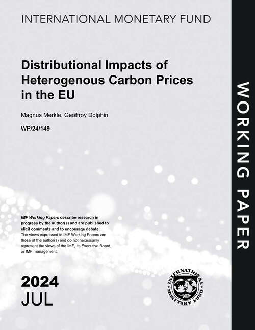 Book cover of Distributional Impacts of Heterogenous Carbon Prices in the EU (Imf Working Papers)