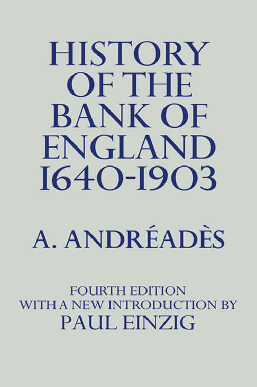 Book cover of History of the Bank of England (4)