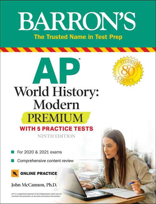 Book cover of AP World History: With 5 Practice Tests (Ninth Edition) (Barron's AP)