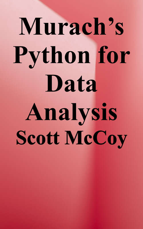 Book cover of Murach's Python for Data Analysis