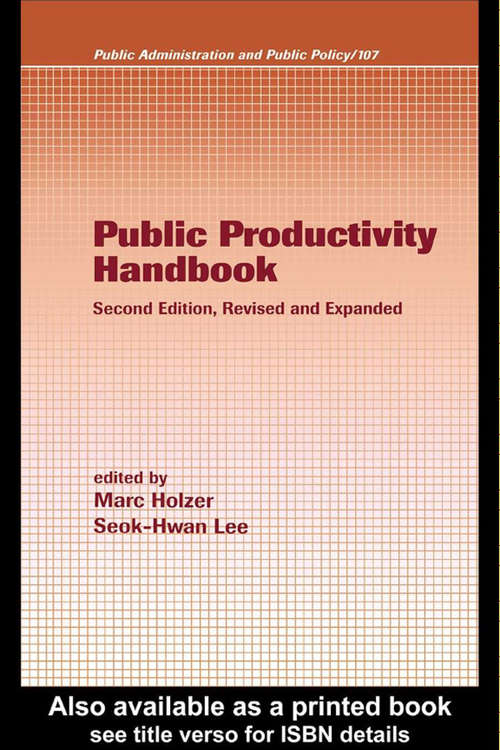 Book cover of Public Productivity Handbook (2) (Public Administration and Public Policy)