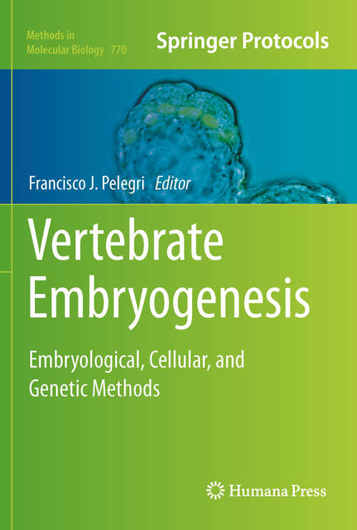 Book cover of Vertebrate Embryogenesis