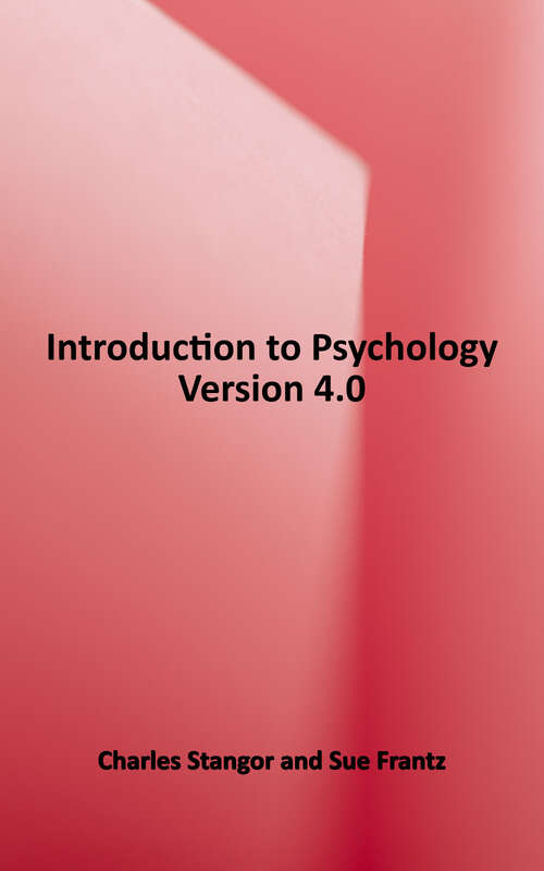 Book cover of Introduction to Psychology Version  4.0