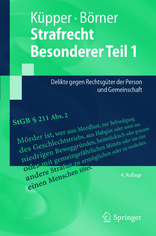 Book cover of Strafrecht Besonderer Teil 1