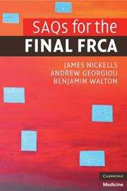 Book cover of SAQs for the Final FRCA