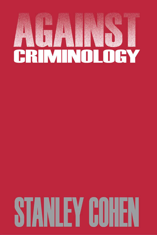 Book cover of Against Criminology