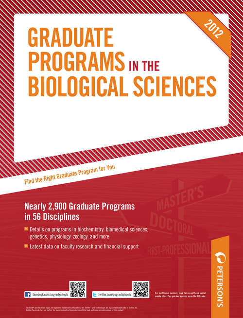 Book cover of Peterson's Graduate Programs in the Biological Sciences 2012