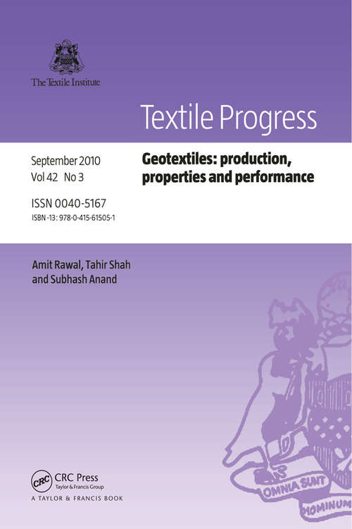 Book cover of Geotextiles: Production, Properties and Performance (1)