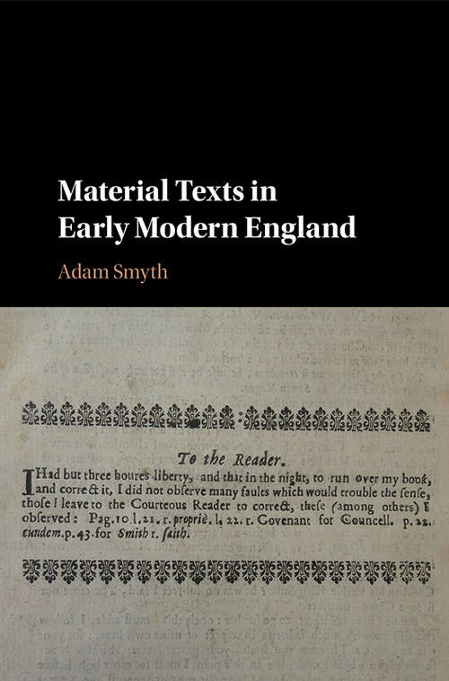 Book cover of Material Texts in Early Modern England