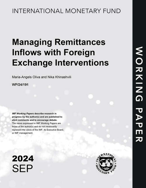 Book cover of Managing Remittances Inflows with Foreign Exchange Intervention