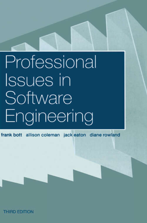Book cover of Professional Issues in Software Engineering