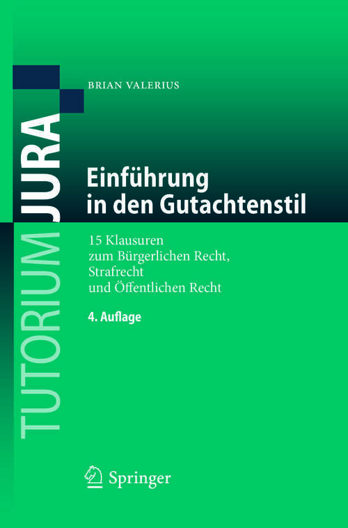 Book cover of Einführung in den Gutachtenstil