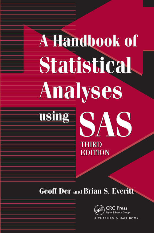 Book cover of A Handbook of Statistical Analyses using SAS (3)