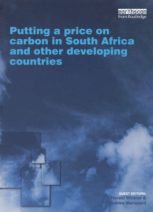 Book cover of Putting a Price on Carbon in South Africa and Other Developing Countries (Climate Policy Ser.)