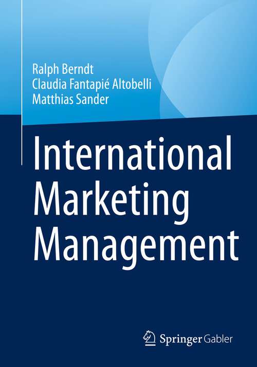 Book cover of International Marketing Management (1st ed. 2023)
