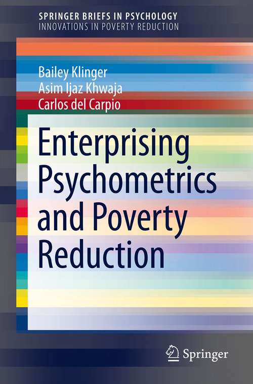 Book cover of Enterprising Psychometrics and Poverty Reduction