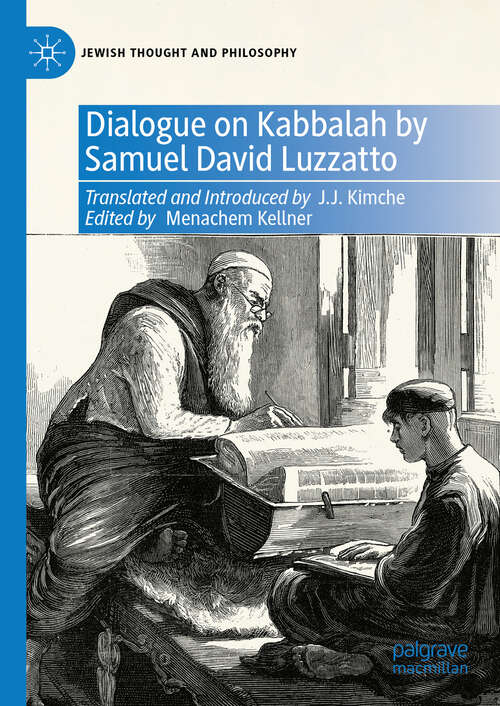 Book cover of Dialogue on Kabbalah by Samuel David Luzzatto (Jewish Thought and Philosophy)