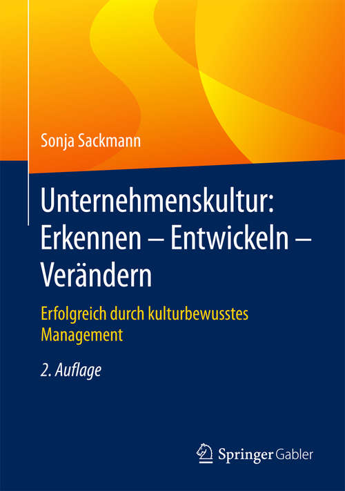 Book cover of Unternehmenskultur: Erkennen – Entwickeln – Verändern