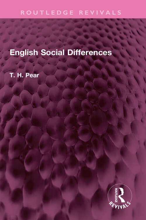 Book cover of English Social Differences (Routledge Revivals)