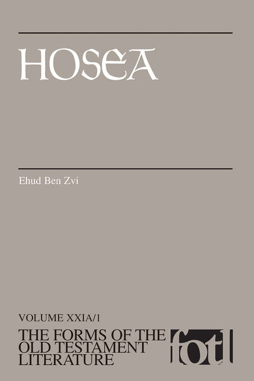 Book cover of Hosea (The Forms of the Old Testament Literature)