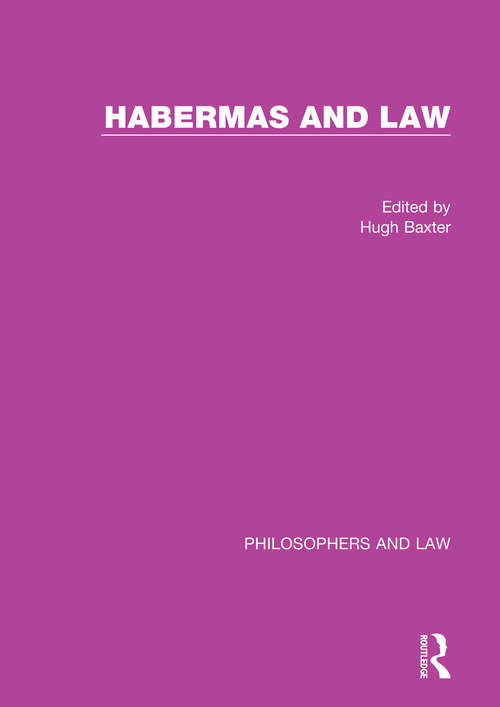 Book cover of Habermas and Law