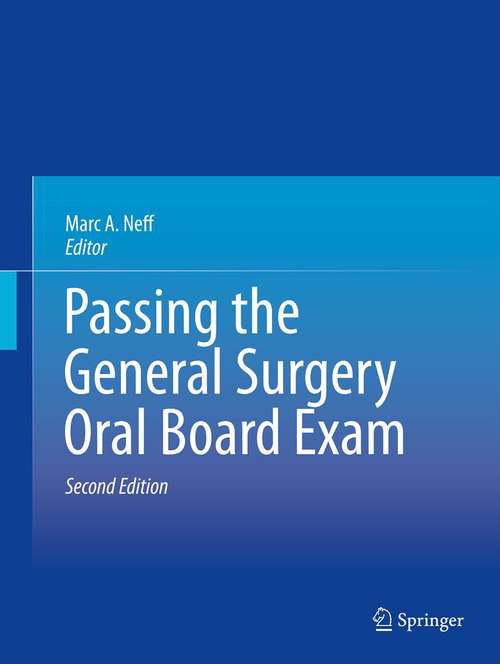 Book cover of Passing the General Surgery Oral Board Exam