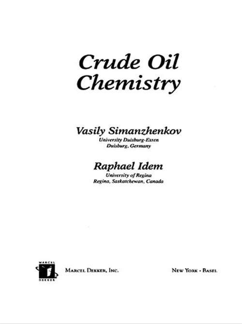 Book cover of Crude Oil Chemistry