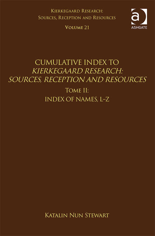 Book cover of Volume 21, Tome II: Index of Names, L-Z (Kierkegaard Research: Sources, Reception and Resources)