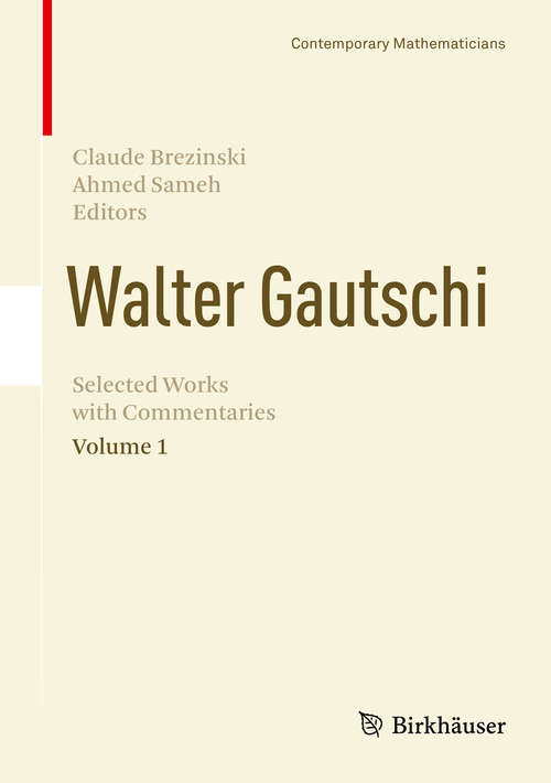 Book cover of Walter Gautschi, Volume 1