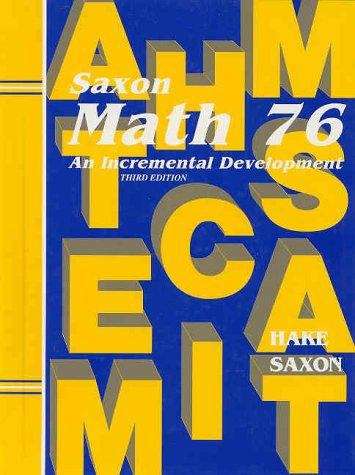 Book cover of Math 76: An Incremental Development (3rd Edition)
