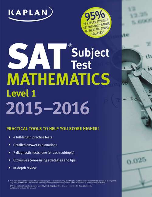 Book cover of Kaplan SAT Subject Test Mathematics Level 1 2015-2016