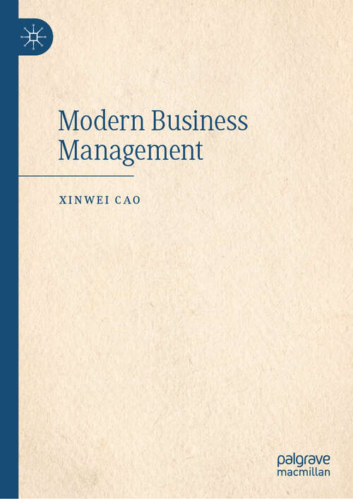 Book cover of Modern Business Management