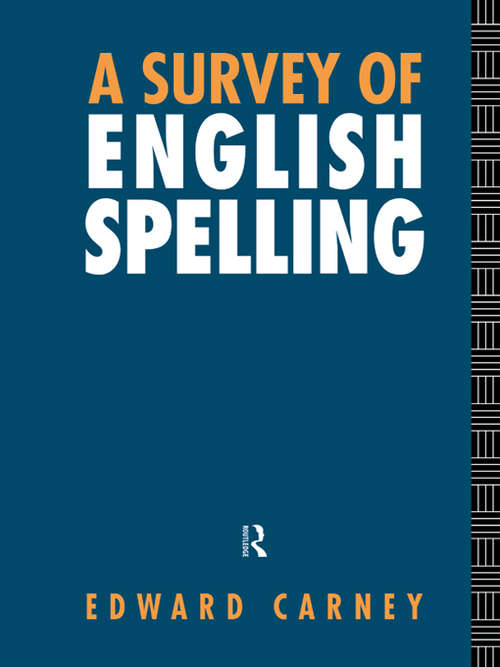 Book cover of A Survey of English Spelling