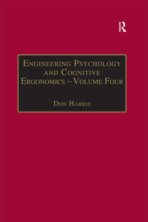 Book cover of Engineering Psychology and Cognitive Ergonomics: Volume 4: Job Design, Product Design and Human-computer Interaction