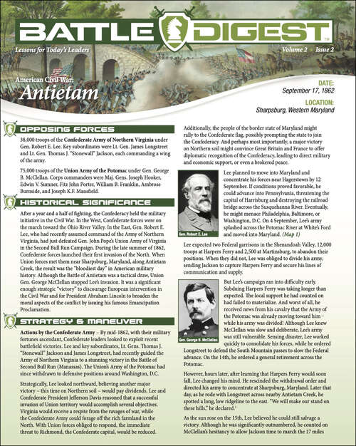 Book cover of Battle Digest: Antietam (Battle Digest Series)