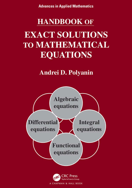 Book cover of Handbook of Exact Solutions to Mathematical Equations (ISSN)