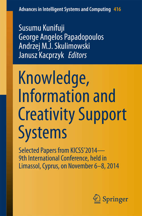 Book cover of Knowledge, Information and Creativity Support Systems