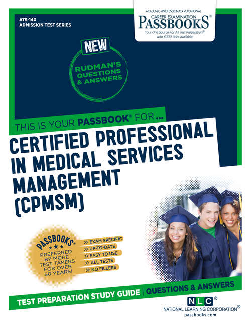 Book cover of Certified Professional in Medical Services Management: Passbooks Study Guide (Admission Test Series)
