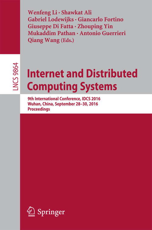 Book cover of Internet and Distributed Computing Systems