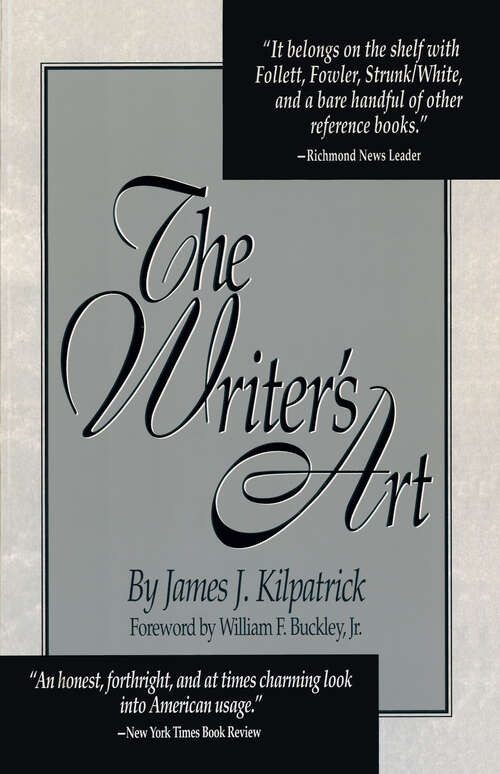 Book cover of The Writer's Art
