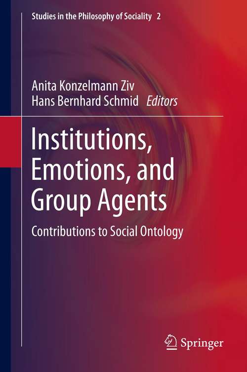 Book cover of Institutions, Emotions, and Group Agents