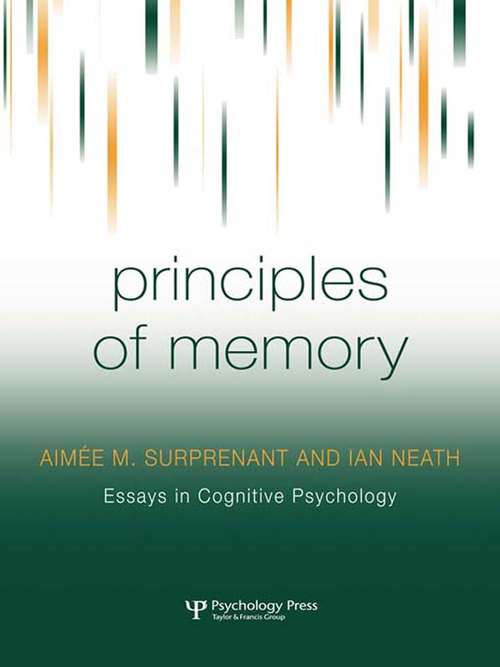 Book cover of Principles of Memory (Essays in Cognitive Psychology)