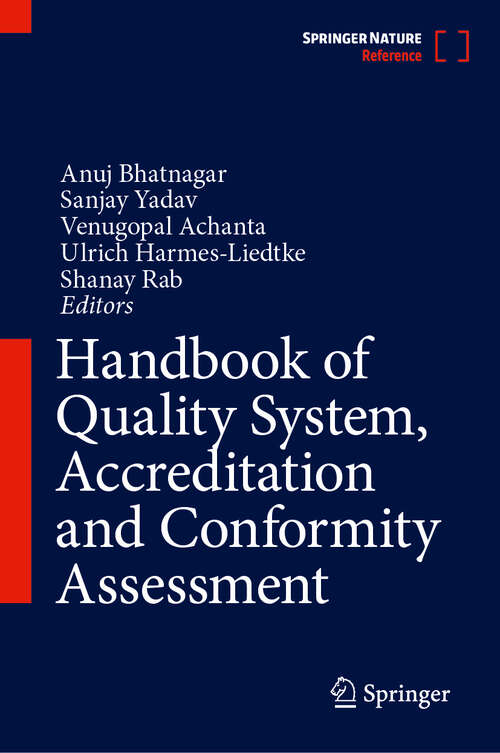 Book cover of Handbook of Quality System, Accreditation and Conformity Assessment