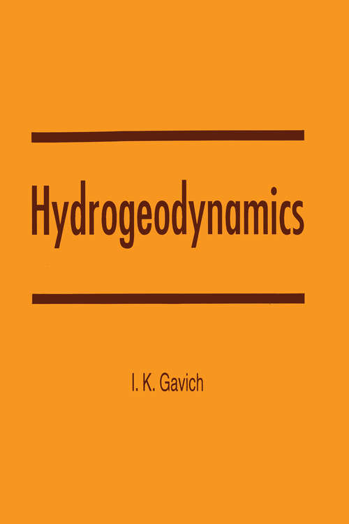 Book cover of Hydrogeodynamics