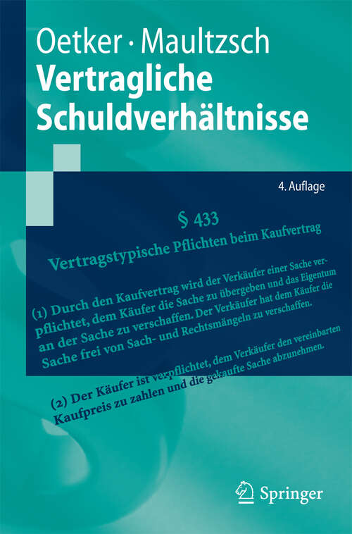 Book cover of Vertragliche Schuldverhältnisse