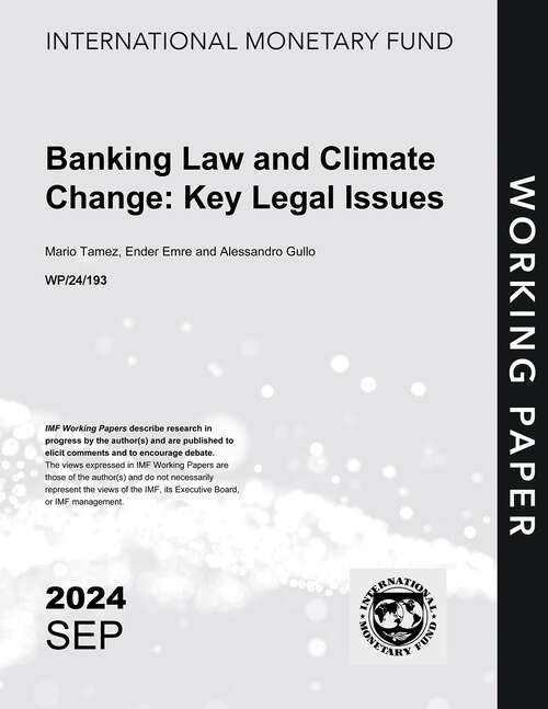 Book cover of Banking Law and Climate Change: Key Legal Issues