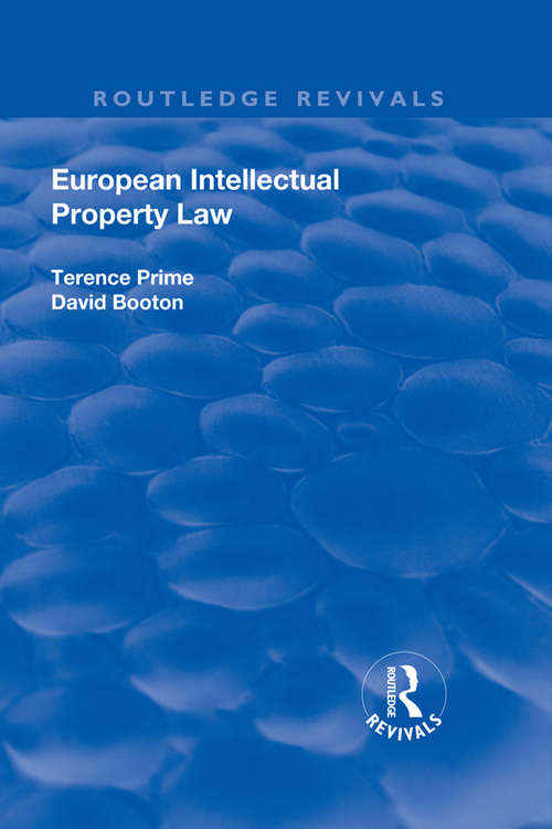 Book cover of European Intellectual Property Law (European Business Law Library)