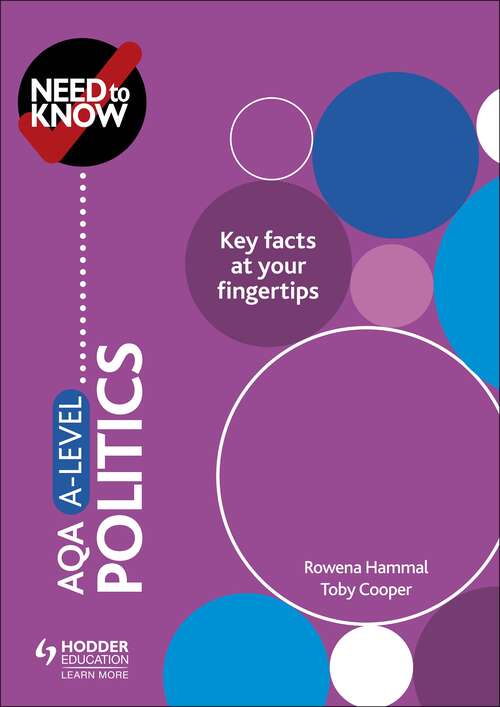 Book cover of Need to Know: AQA A-level Politics