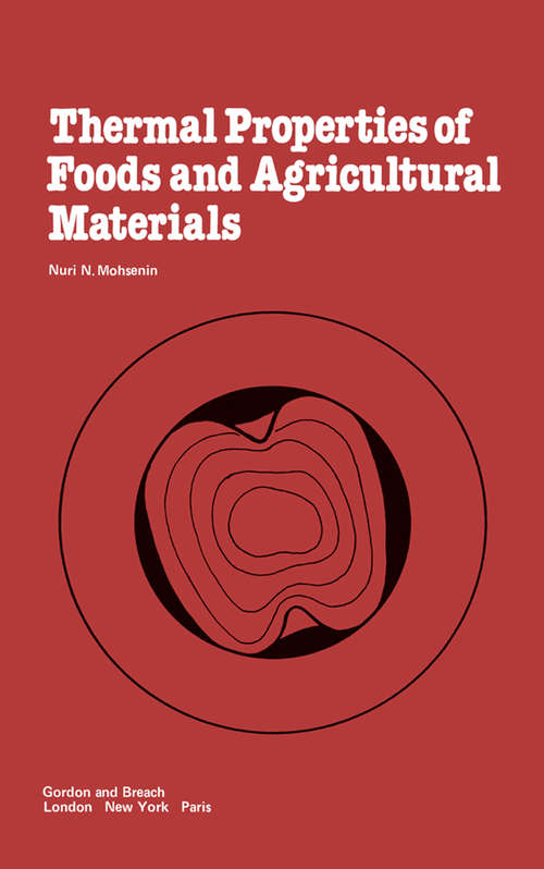 Book cover of Thermal Properties of Food and Agricultural Materials